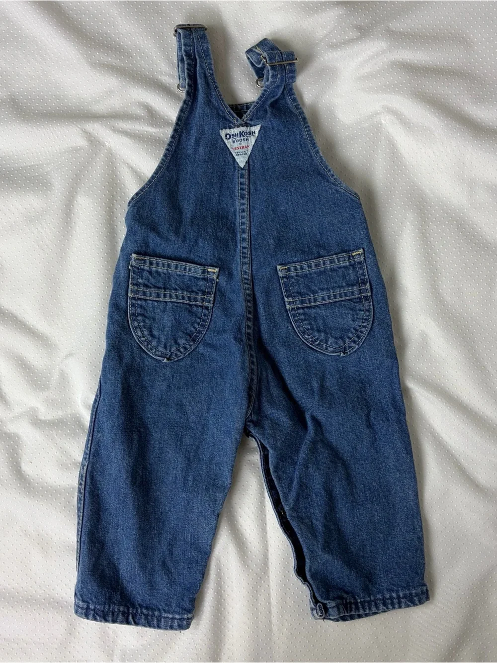 Vintage 90s OshKosh B’Gosh Denim Overalls 12M Made USA Baby